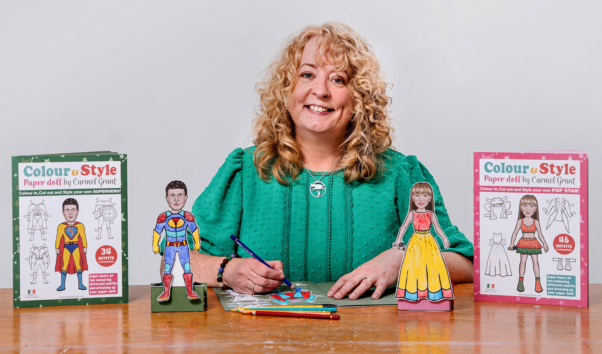 Photograph of Carmel Grant, the artist behind the Colour & Style paper doll books