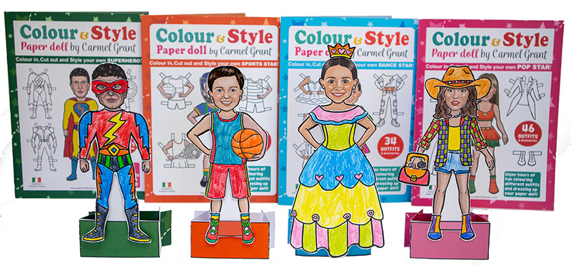 Four paper doll books by Carmel Grant
